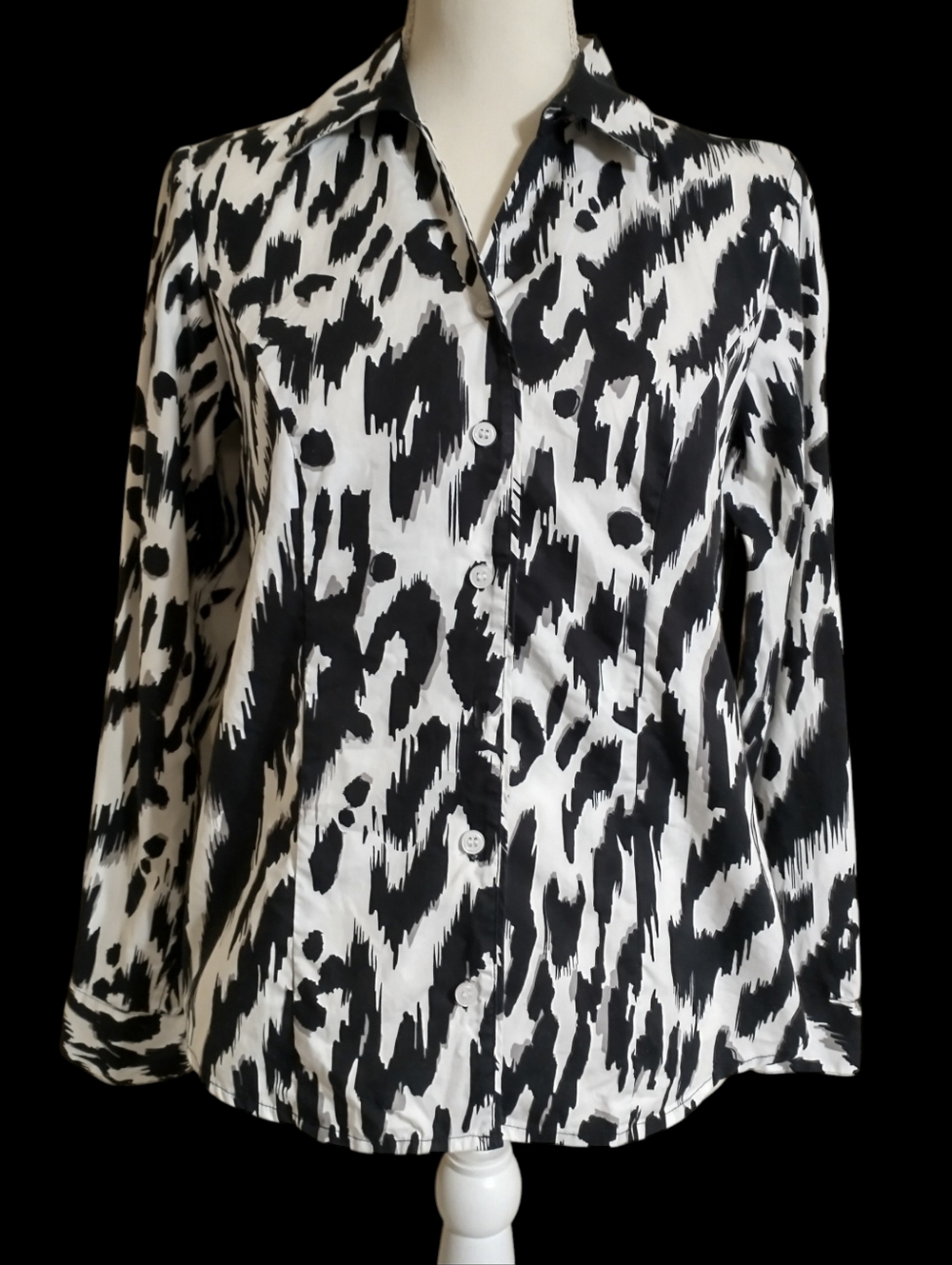 Christopher & Banks Black & White Blouse